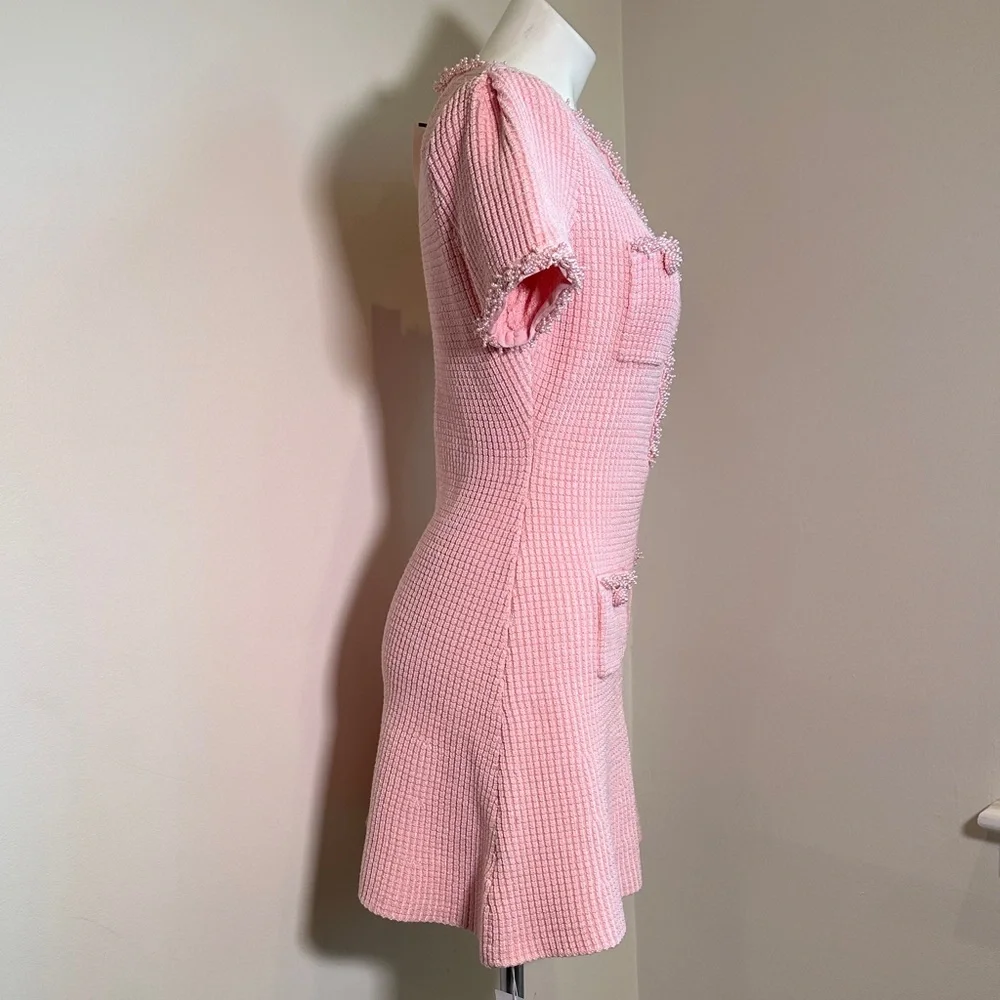 Self-Portrait Pink Textured Dress - Picture 10 of 15